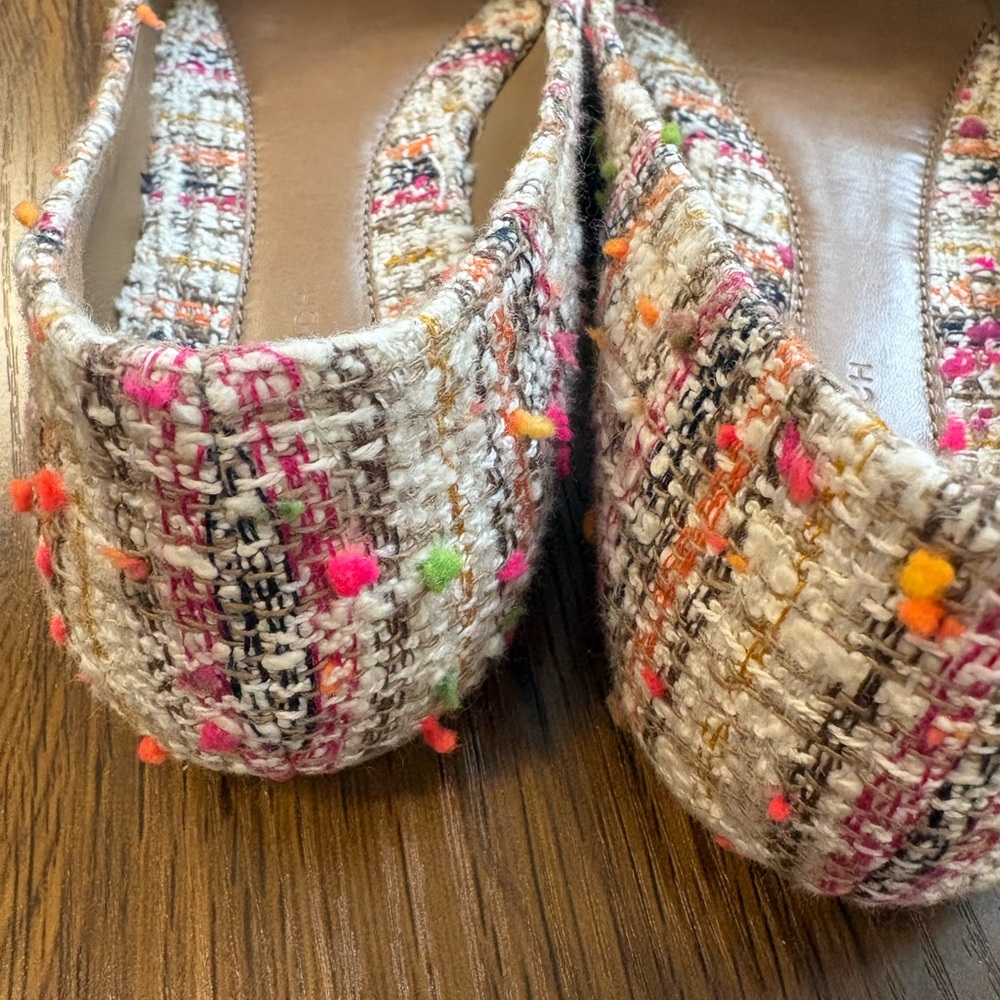 Tory Burch Colorful Tweed Flats with Gold Accent - Picture 7 of 12